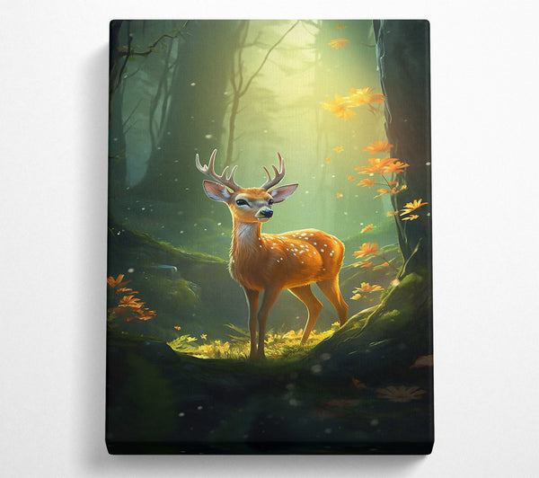  A Canvas Print of Golden Forest Fawn Canvas Wall Art