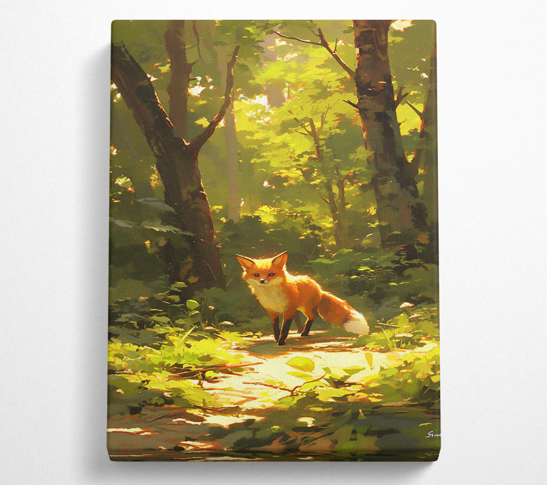  A Canvas Print of Golden Fox Path Canvas Art