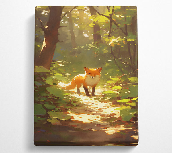  A Canvas Print of Golden Fox Path Canvas Art