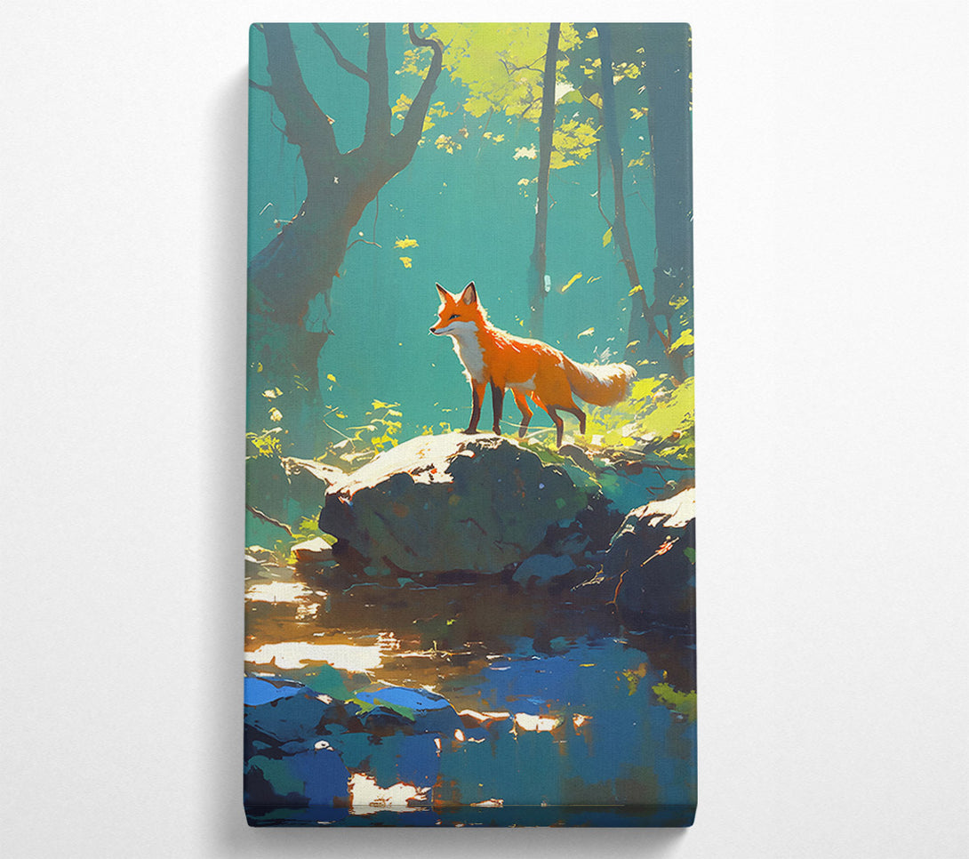  A Canvas Print of Orange Fox By The Stream Canvas Art