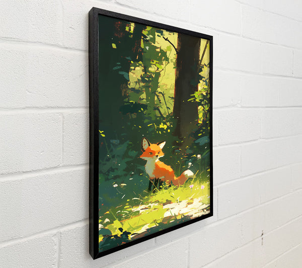 Orange Fox In Woods