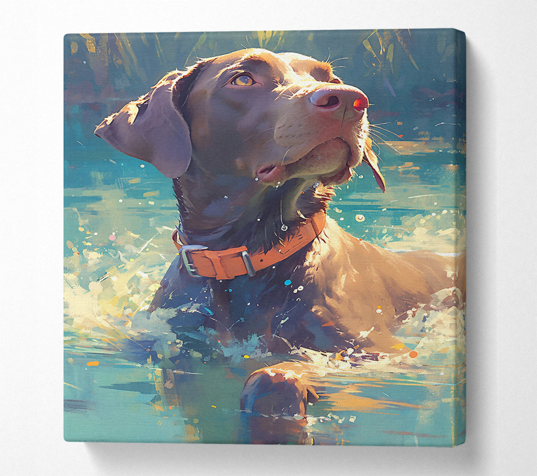  A Canvas Print of Brown Dog'S Splash Canvas Art