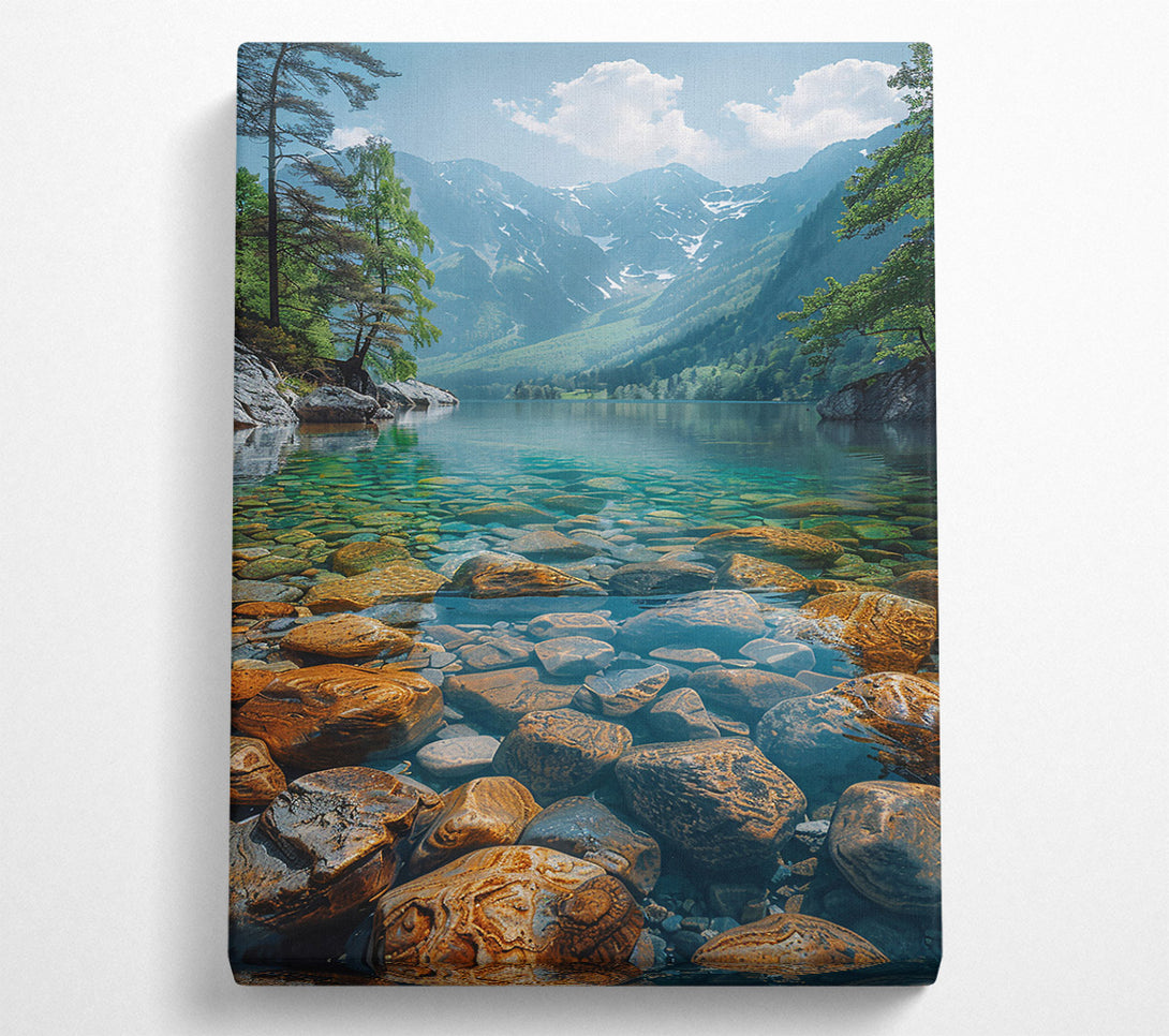  A Canvas Print of Teal Mountain Reflections Canvas Print