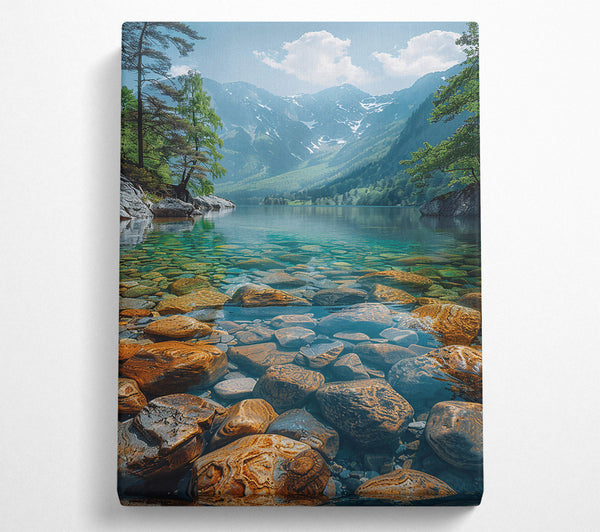  A Canvas Print of Teal Mountain Reflections Canvas Print