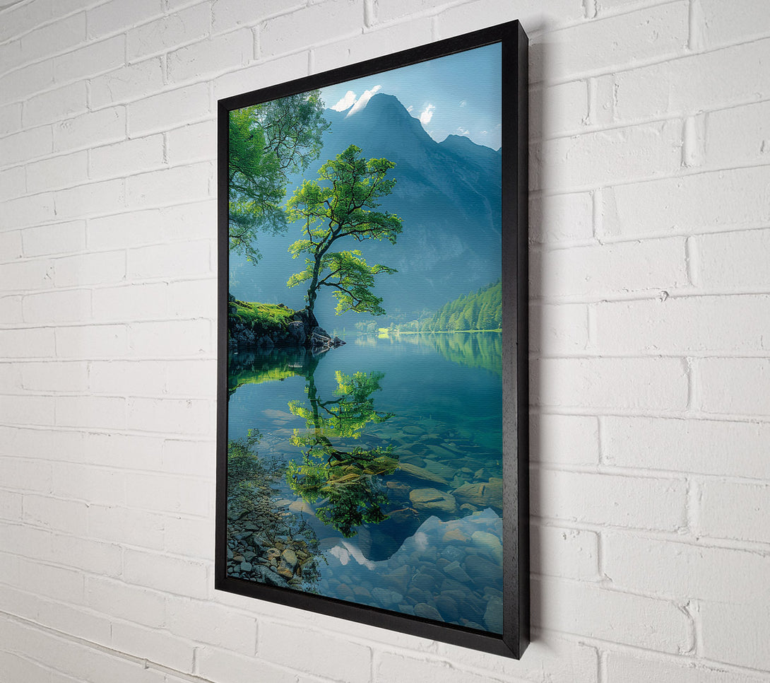  A Canvas Print of Azure Tree Reflection Canvas Wall Art