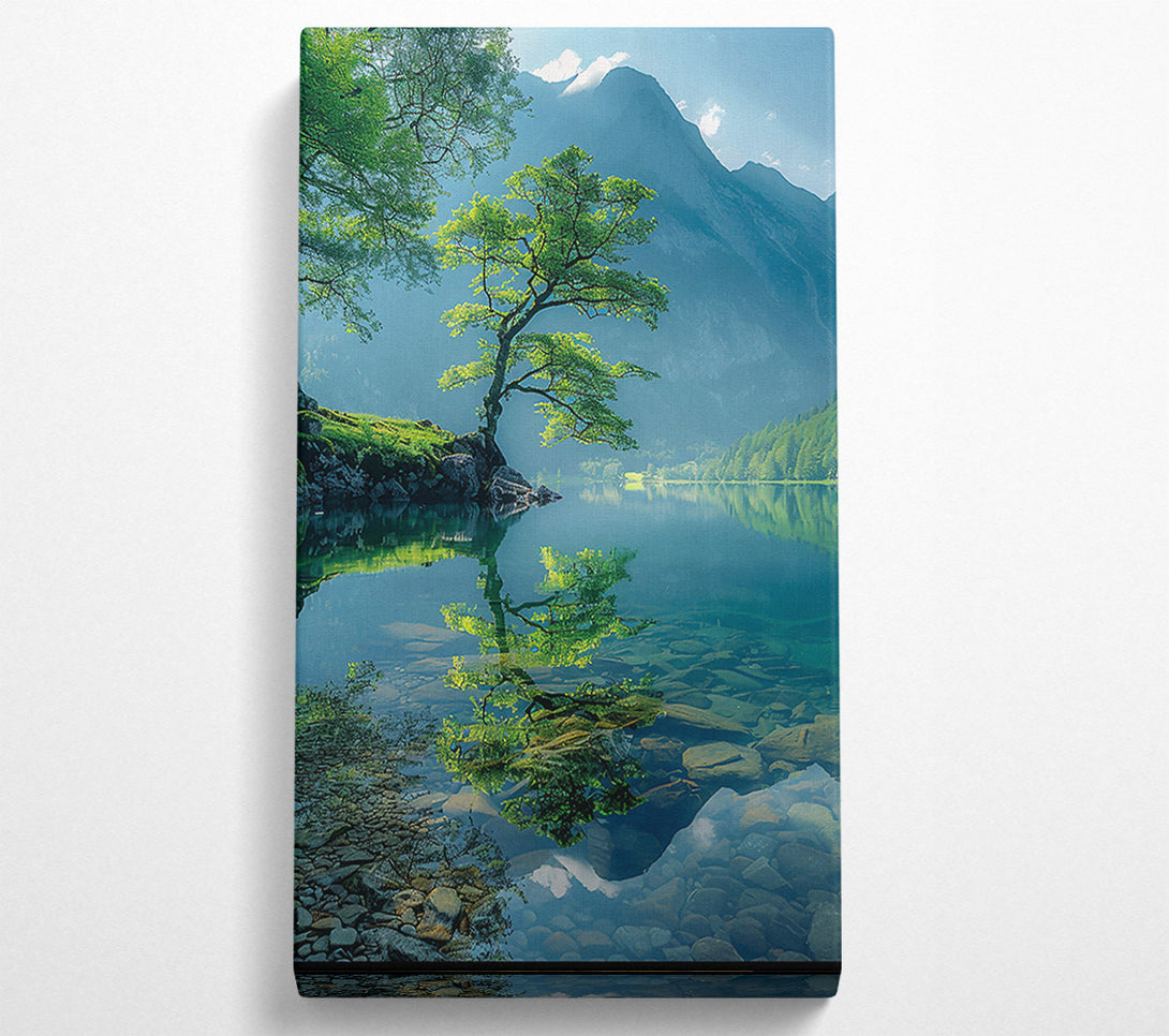  A Canvas Print of Azure Tree Reflection Canvas Wall Art