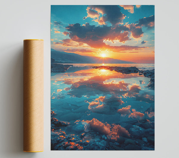 Azure Sunset Reflection Giclee Print