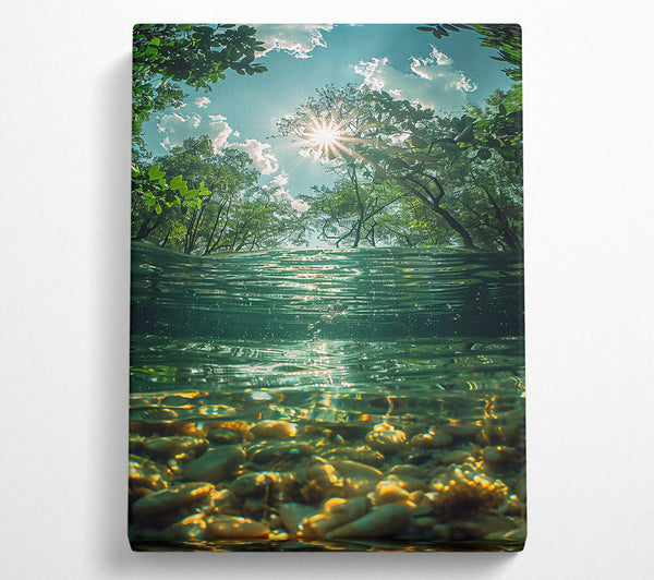  A Canvas Print of Golden Sunlit Waters Canvas Wall Art