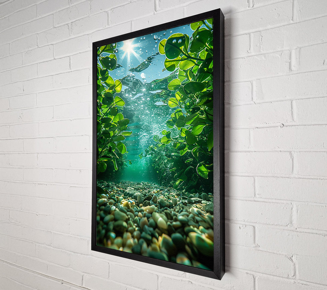  A Canvas Print of Emerald Riverbed Reflection Canvas Print