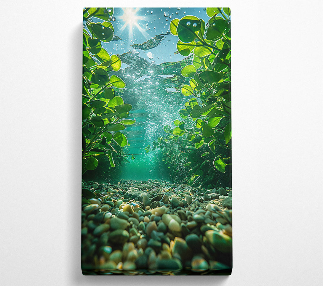  A Canvas Print of Emerald Riverbed Reflection Canvas Print