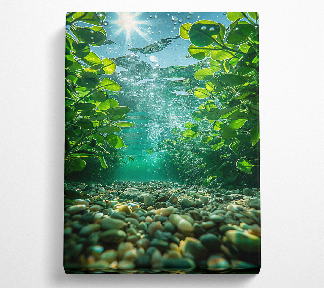  A Canvas Print of Emerald Riverbed Reflection Canvas Print