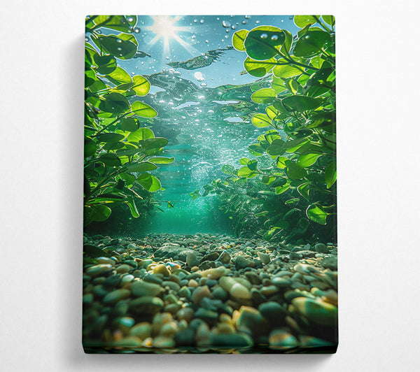  A Canvas Print of Emerald Riverbed Reflection Canvas Print