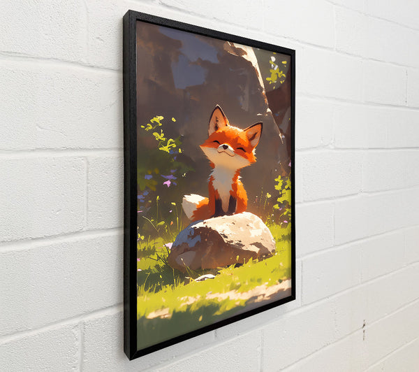 Orange Fox On Rock