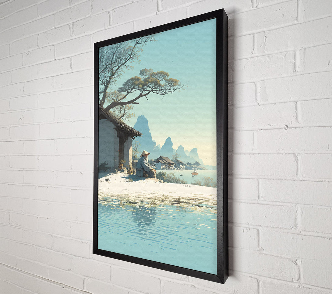  A Canvas Print of Azure Reflection Of Peace Canvas Wall Art