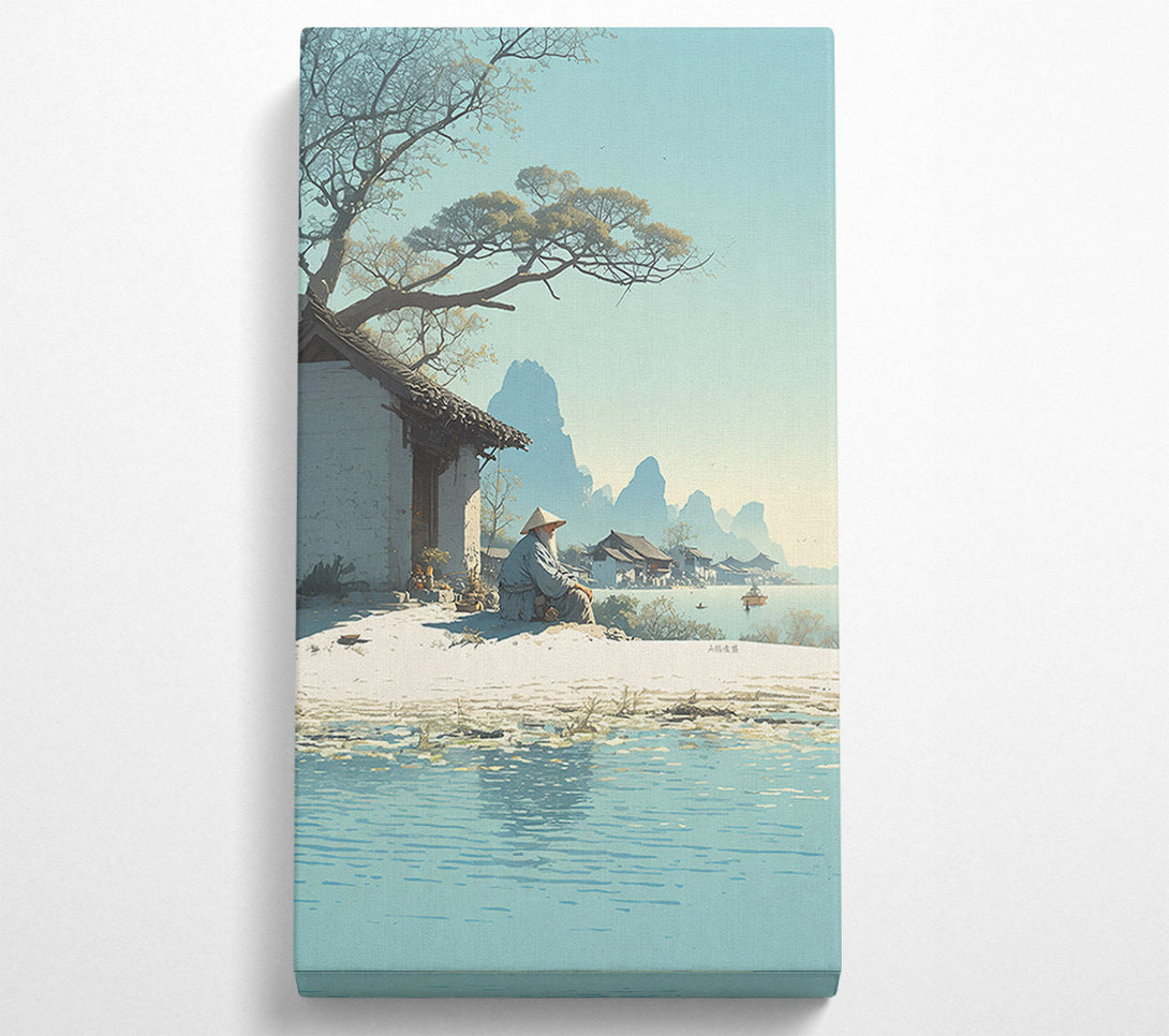  A Canvas Print of Azure Reflection Of Peace Canvas Wall Art