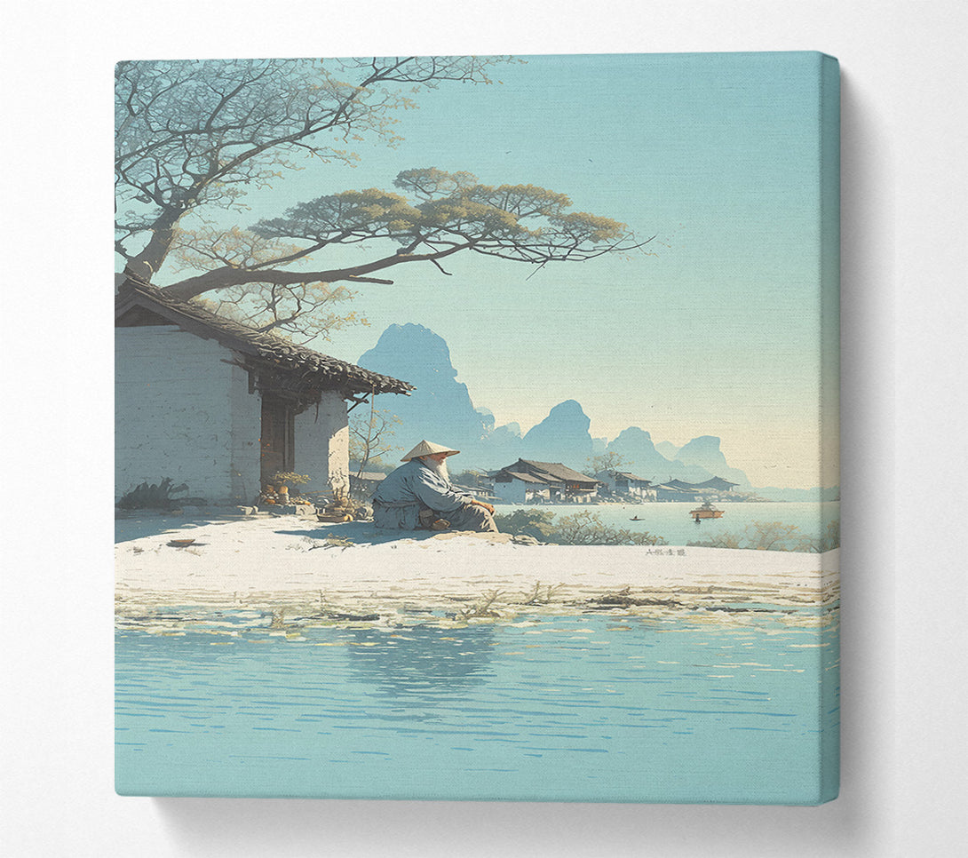  A Canvas Print of Azure Reflection Of Peace Canvas Wall Art