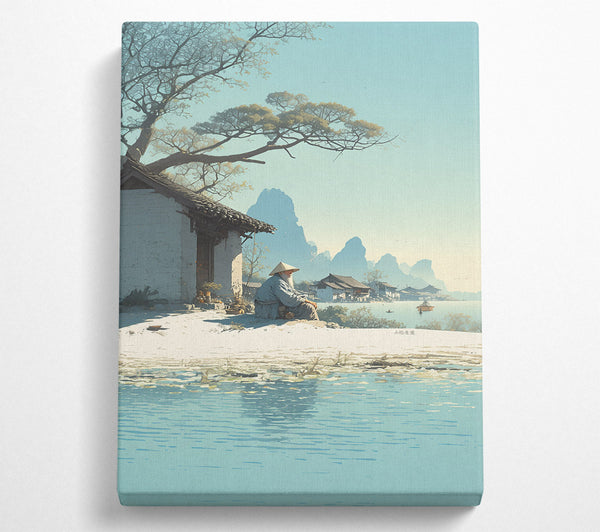  A Canvas Print of Azure Reflection Of Peace Canvas Wall Art