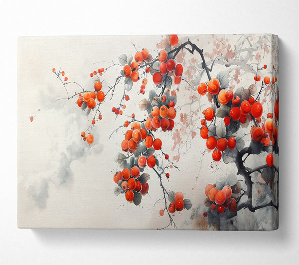  A Canvas Print of Crimson Branch Bloom Canvas Print