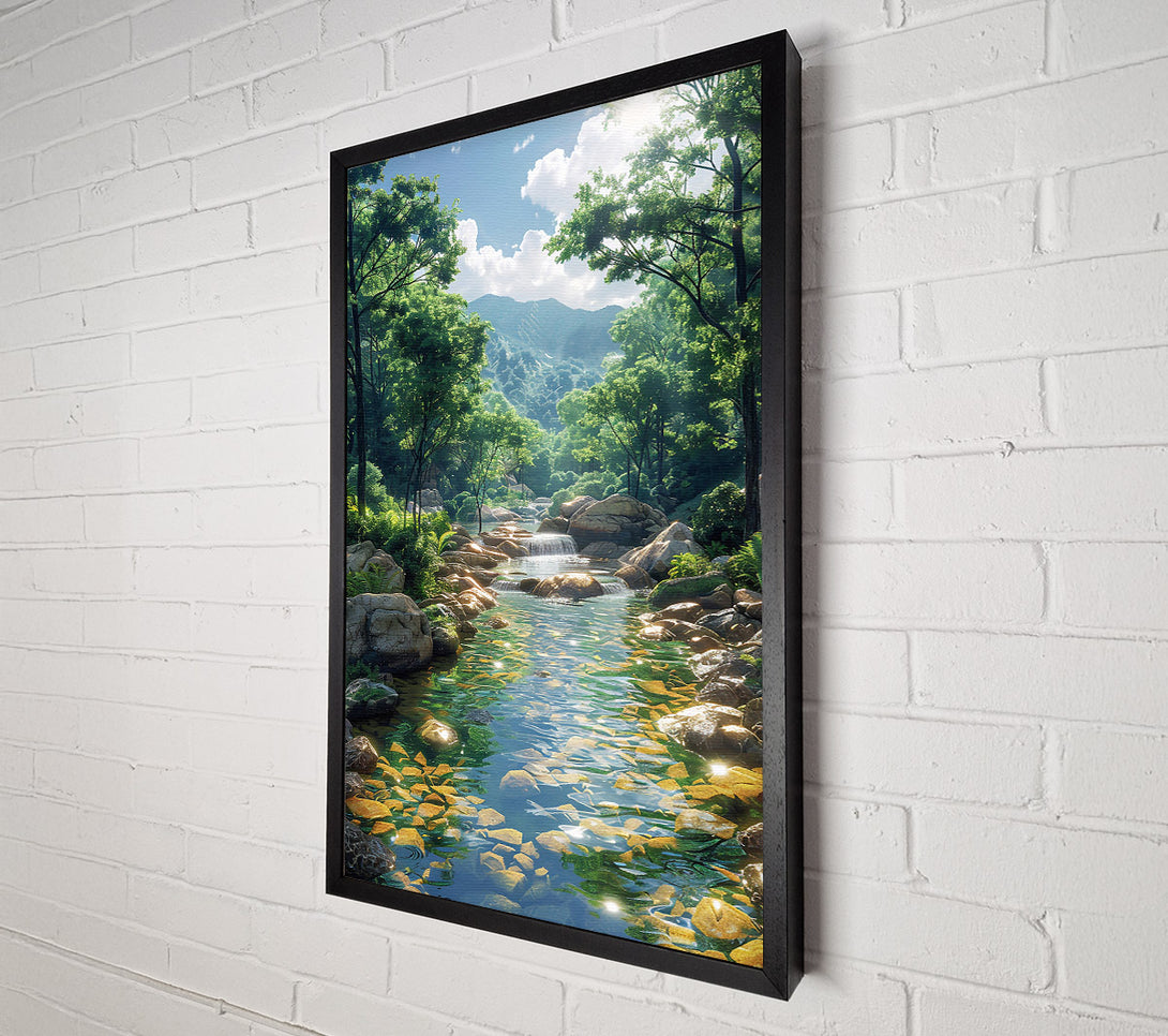  A Canvas Print of Golden Stream Serenity Canvas Print