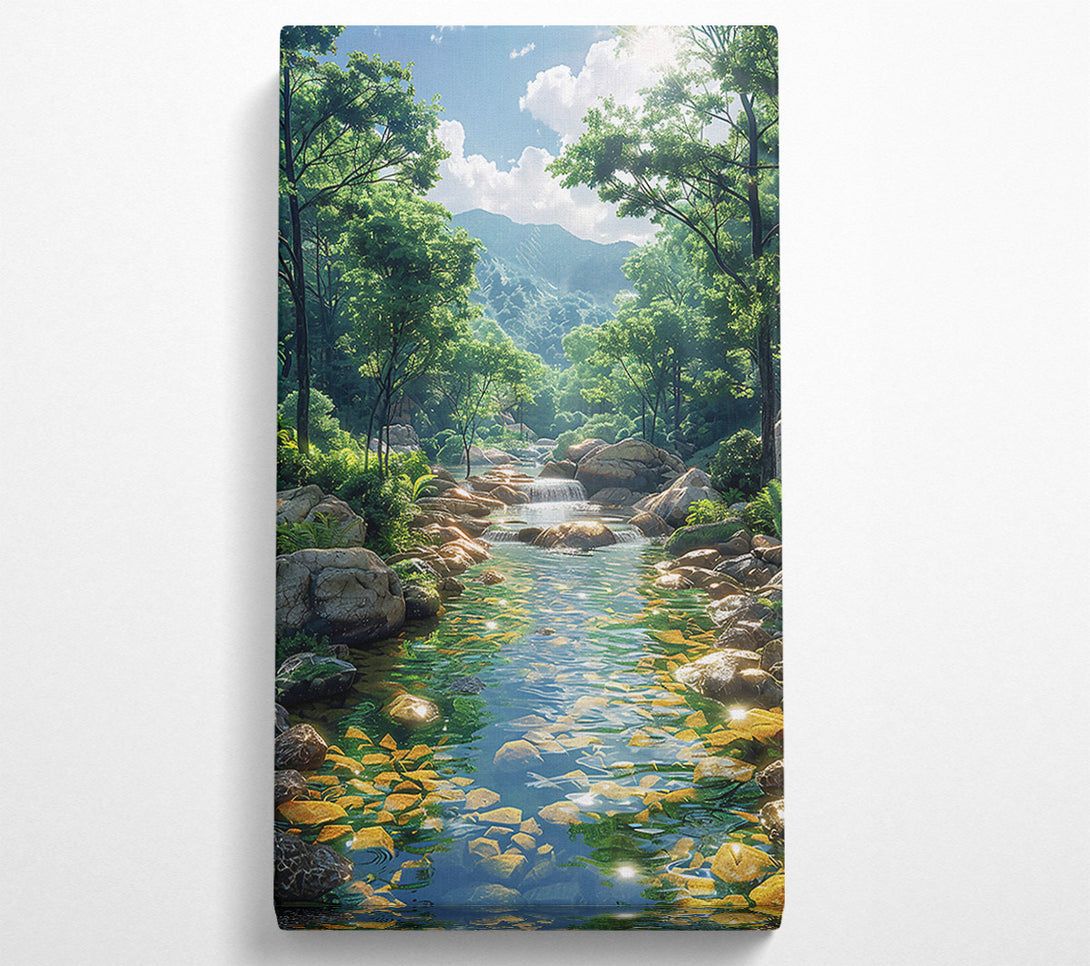  A Canvas Print of Golden Stream Serenity Canvas Print