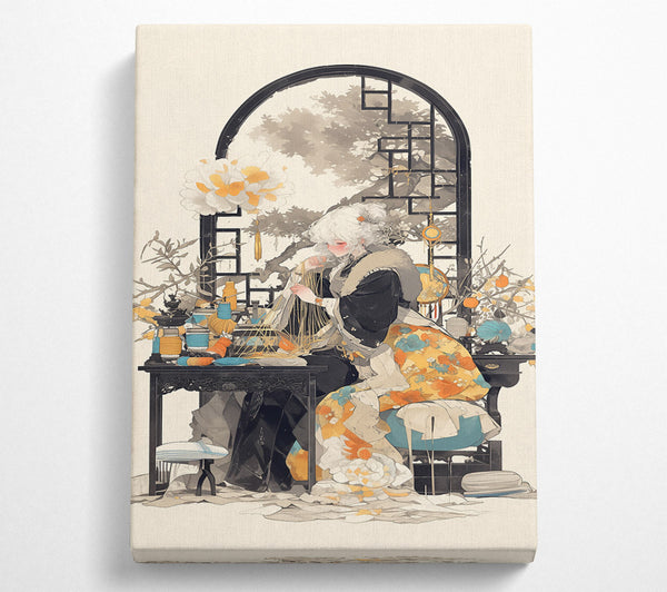  A Canvas Print of Golden Thread Window Canvas Print