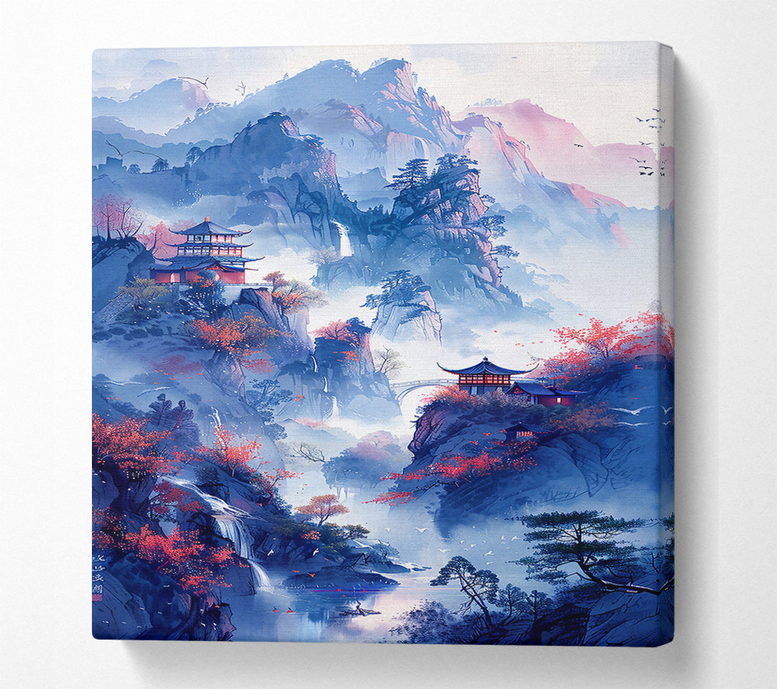  A Canvas Print of Azure Mountain Sanctuary Canvas Art