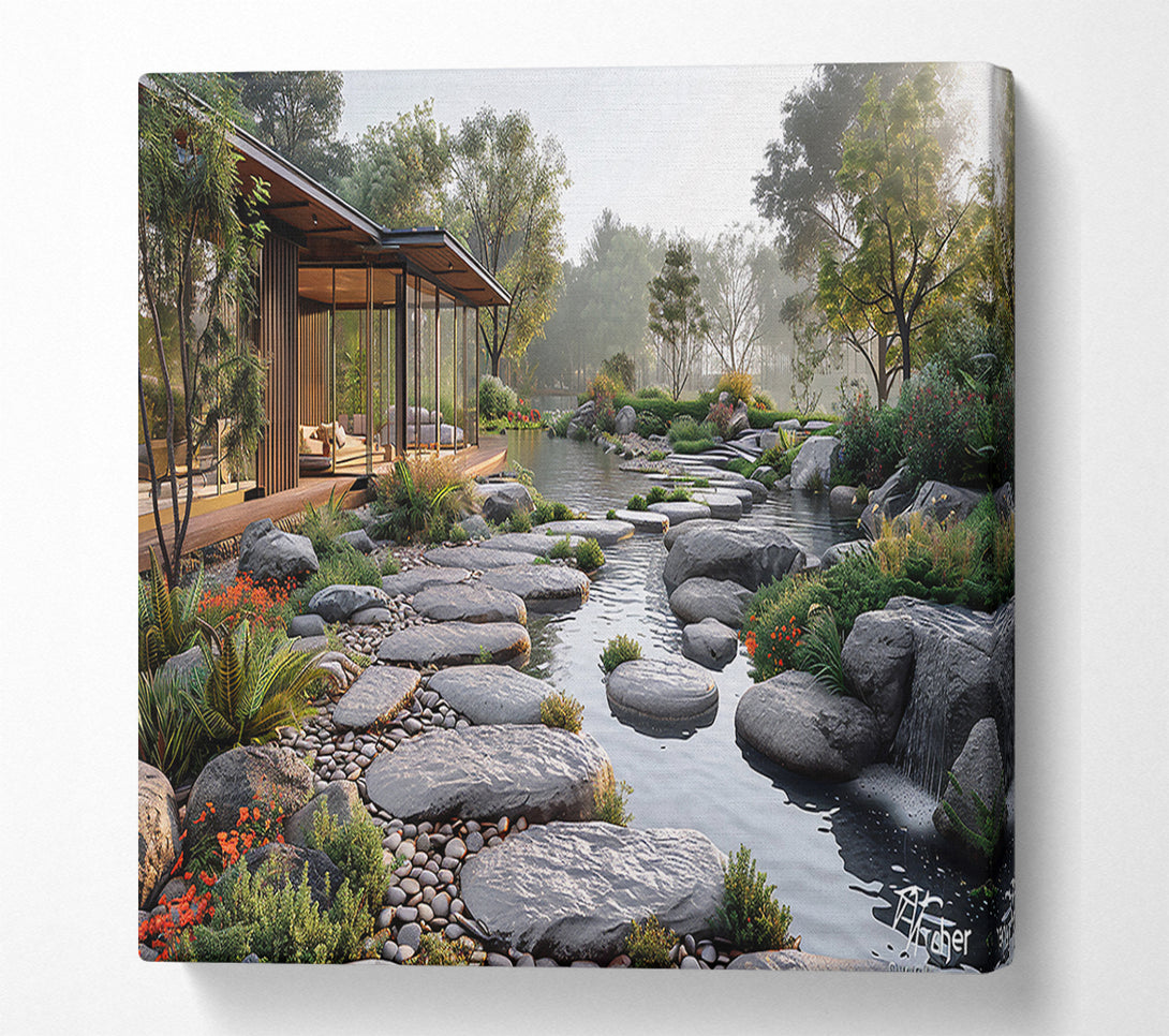  A Canvas Print of Serene Grey Reflections Canvas Print