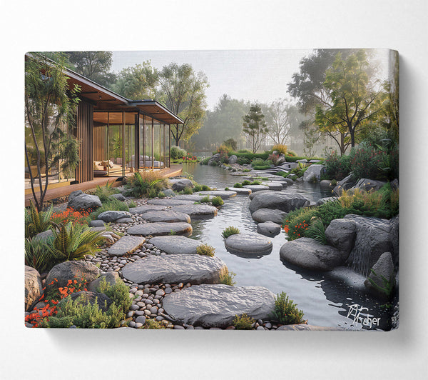  A Canvas Print of Serene Grey Reflections Canvas Print