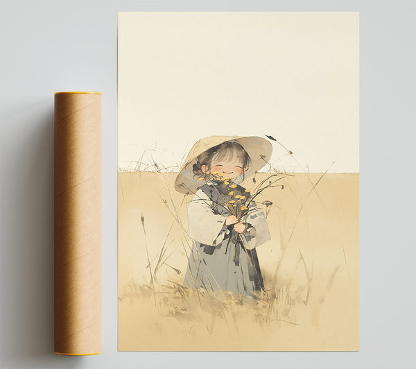 Golden Field Smile Giclee Print