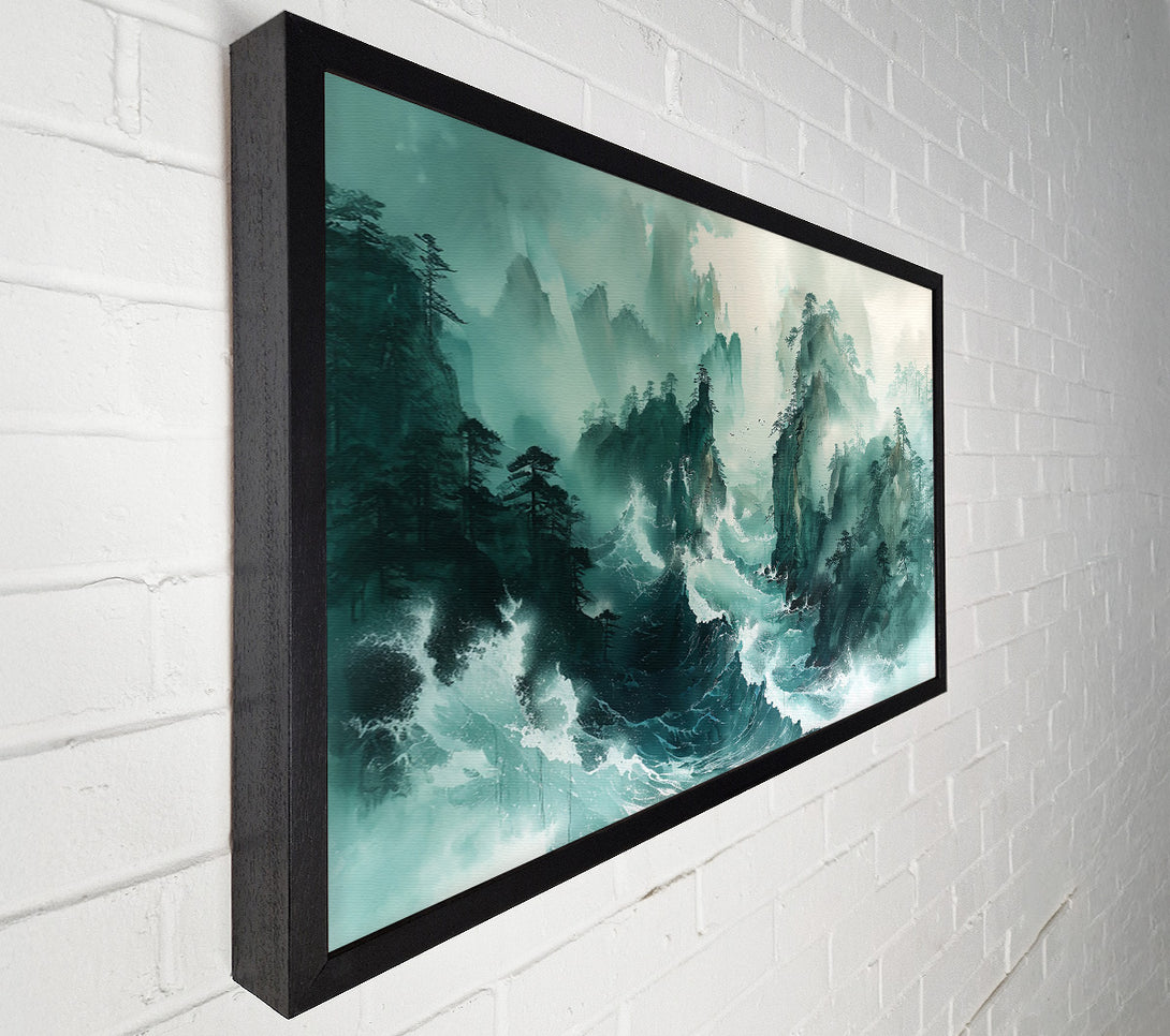  A Canvas Print of Emerald Sea Cliffs Canvas Print