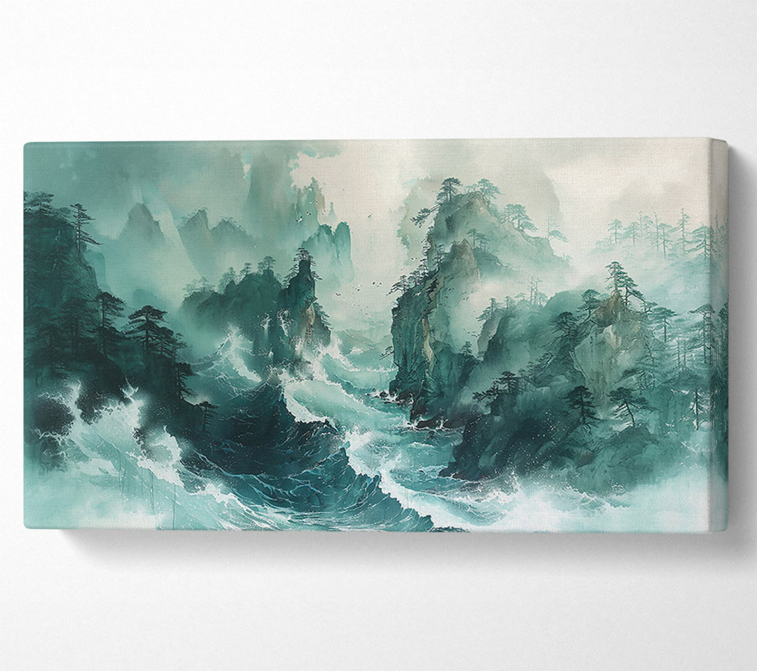  A Canvas Print of Emerald Sea Cliffs Canvas Print