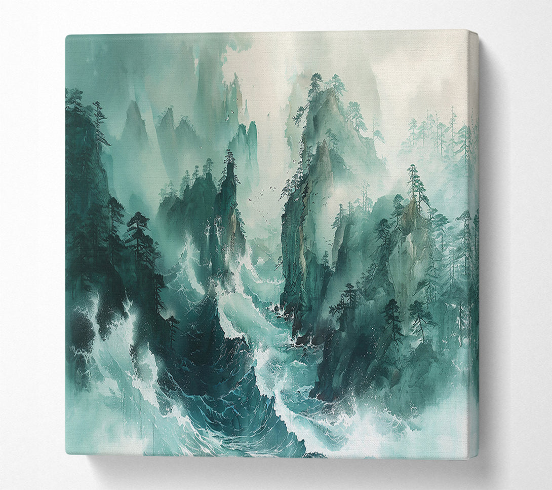  A Canvas Print of Emerald Sea Cliffs Canvas Print