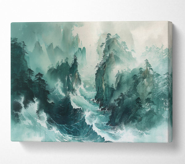  A Canvas Print of Emerald Sea Cliffs Canvas Print