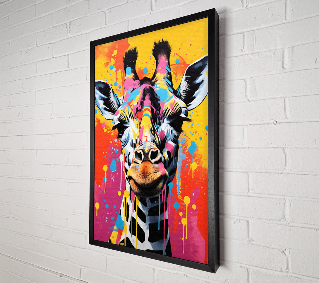  A Canvas Print of Giraffe Paint Splash Canvas Print