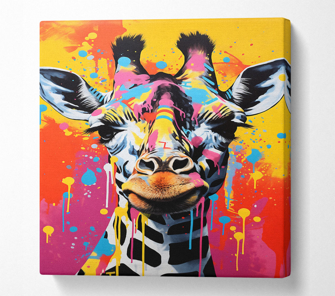  A Canvas Print of Giraffe Paint Splash Canvas Print