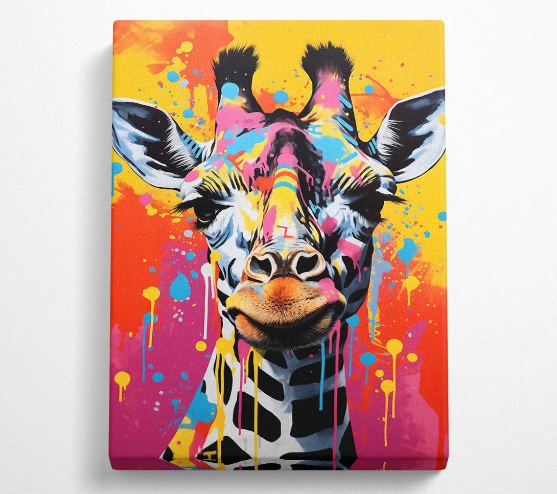  A Canvas Print of Giraffe Paint Splash Canvas Print