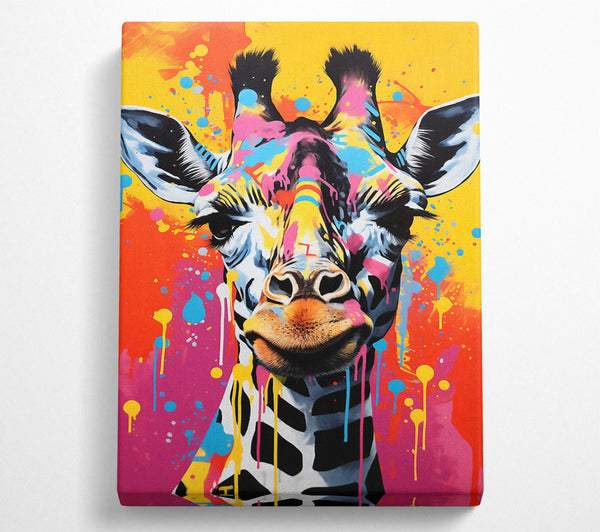  A Canvas Print of Giraffe Paint Splash Canvas Print