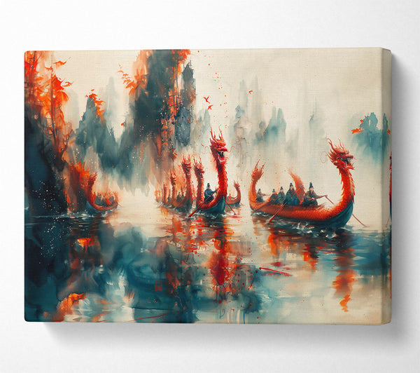  A Canvas Print of Crimson Dragon Boats Canvas Art