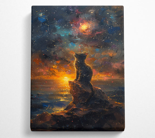  A Canvas Print of Golden Starry Night Canvas Print