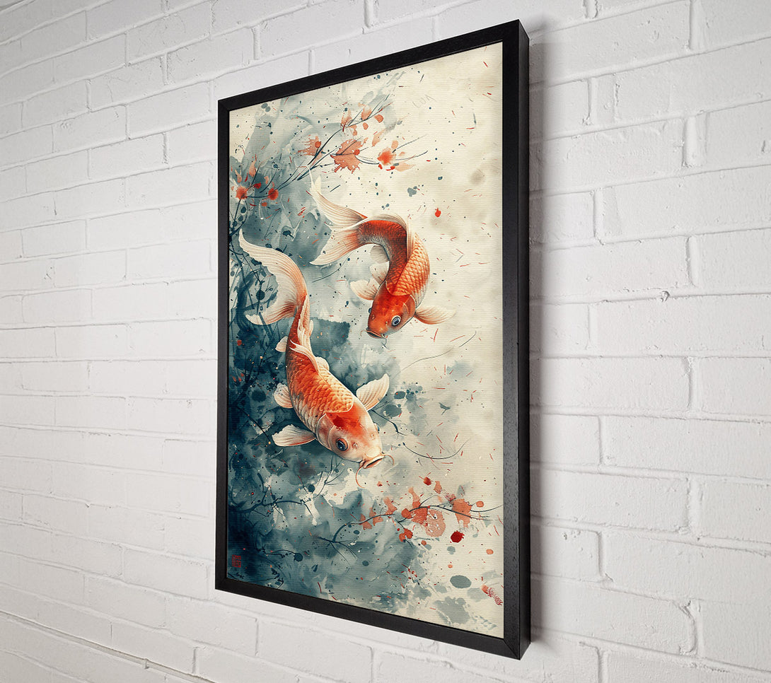  A Canvas Print of Orange Koi Dance Canvas Print