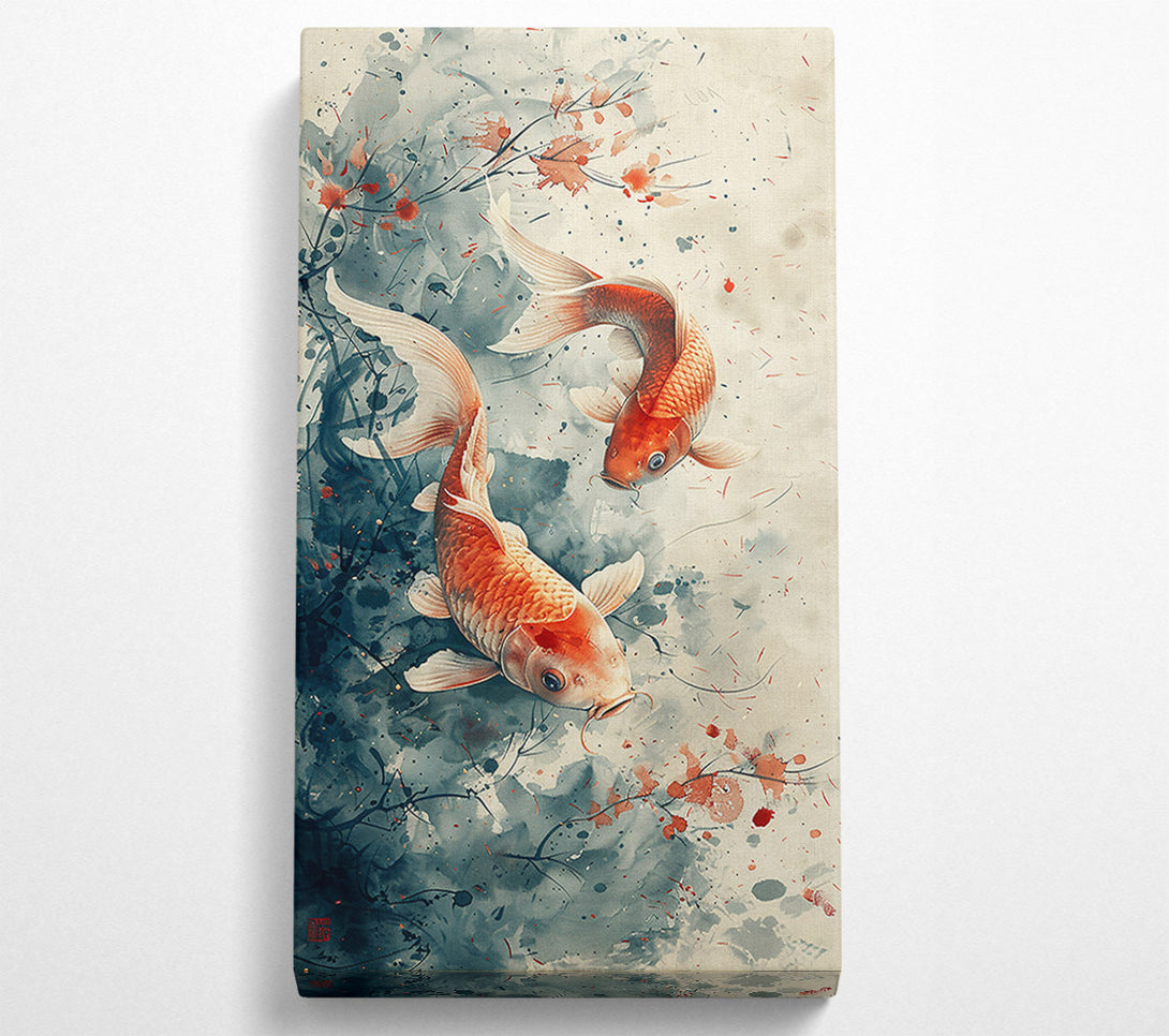  A Canvas Print of Orange Koi Dance Canvas Print