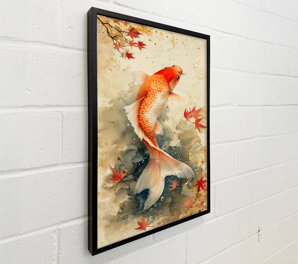 Orange Koi In Fall