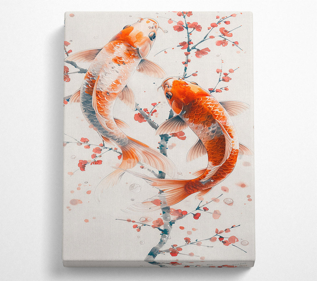  A Canvas Print of Orange Koi Bloom Canvas Print