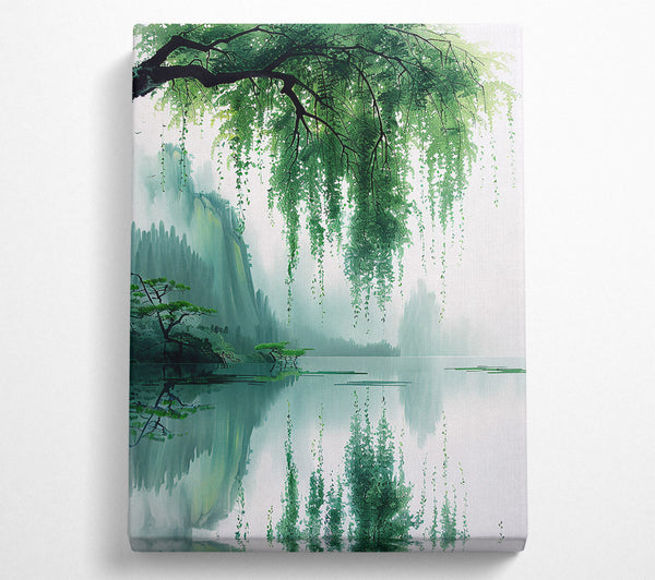  A Canvas Print of Emerald Water Reflections Canvas Art