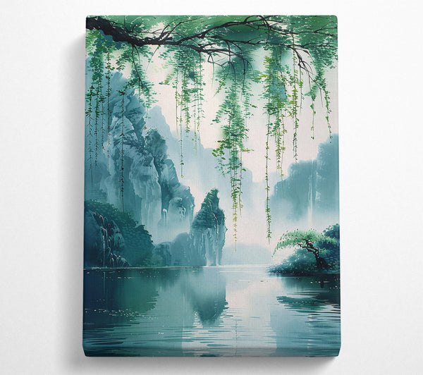  A Canvas Print of Emerald Water Reflection Canvas Wall Art