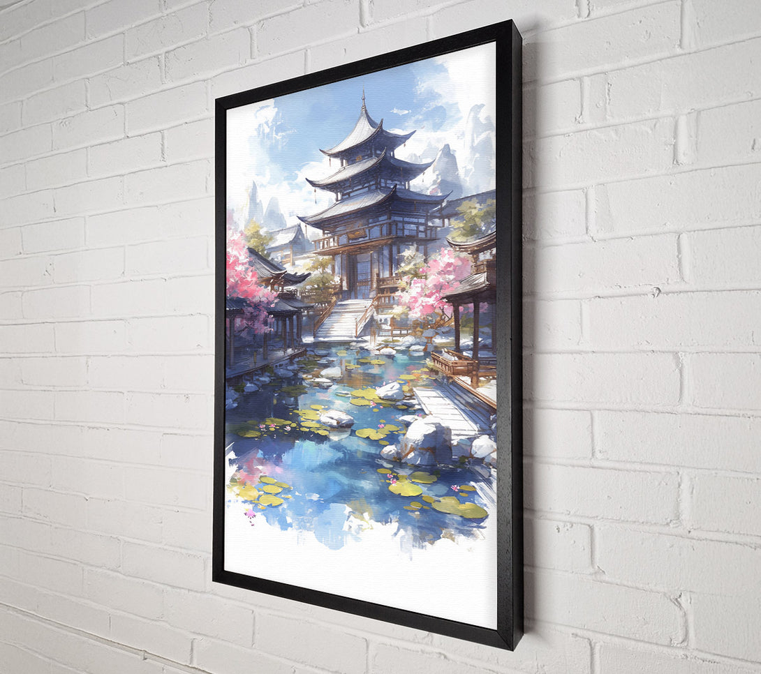  A Canvas Print of Azure Temple Garden Canvas Print