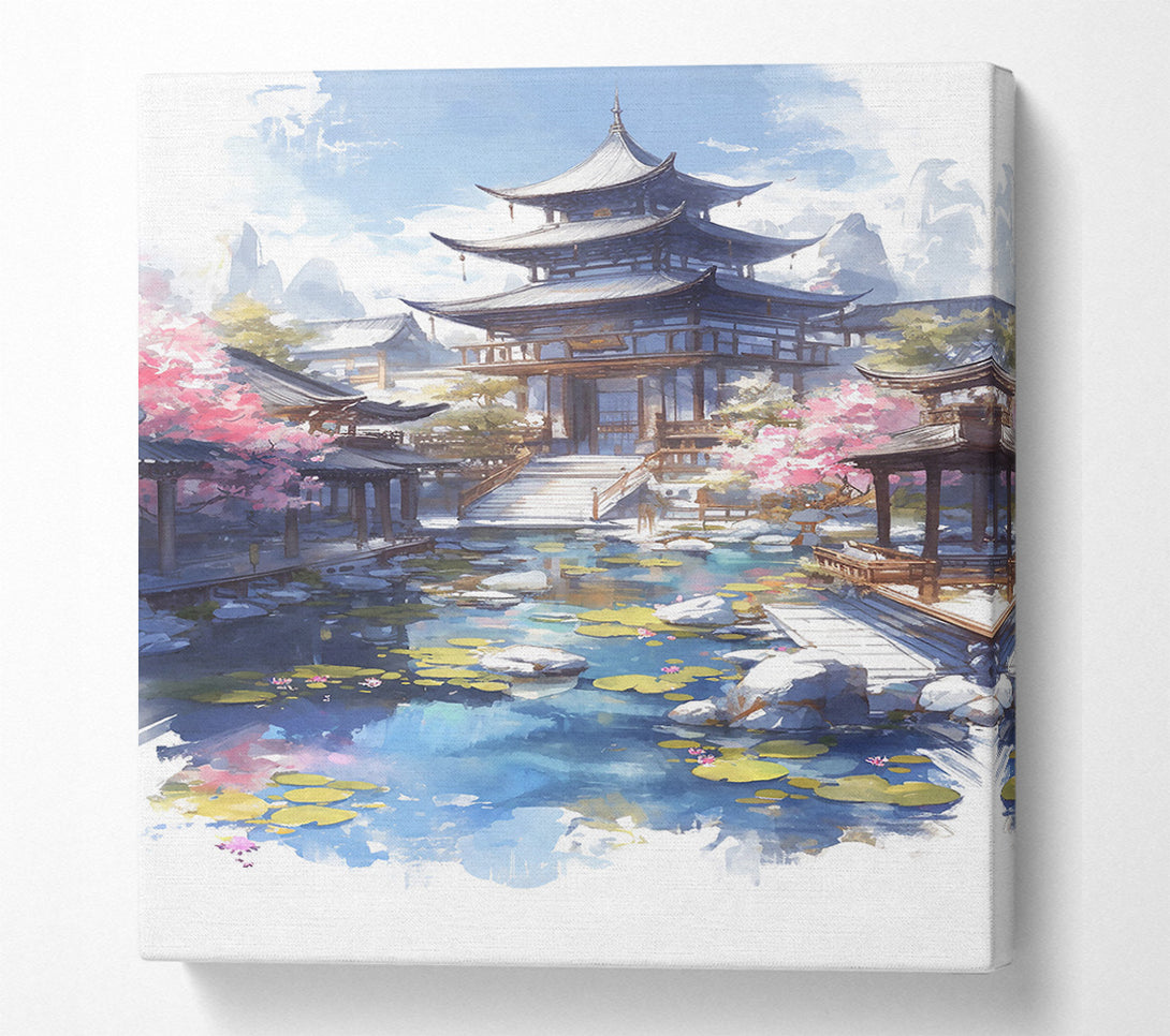  A Canvas Print of Azure Temple Garden Canvas Print