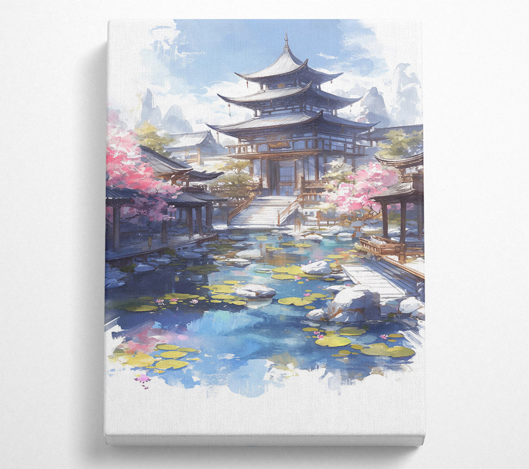  A Canvas Print of Azure Temple Garden Canvas Print