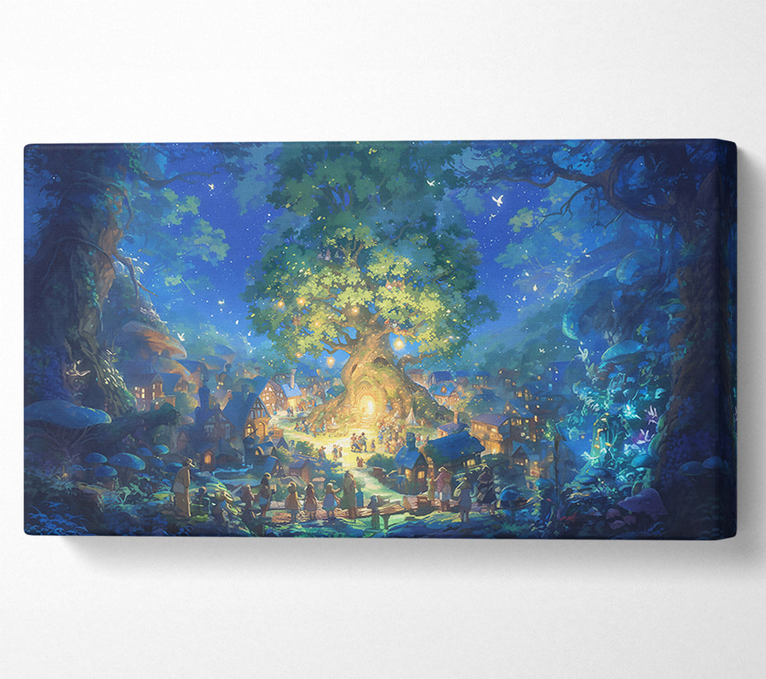  A Canvas Print of Blue Night'S Gathering Canvas Print