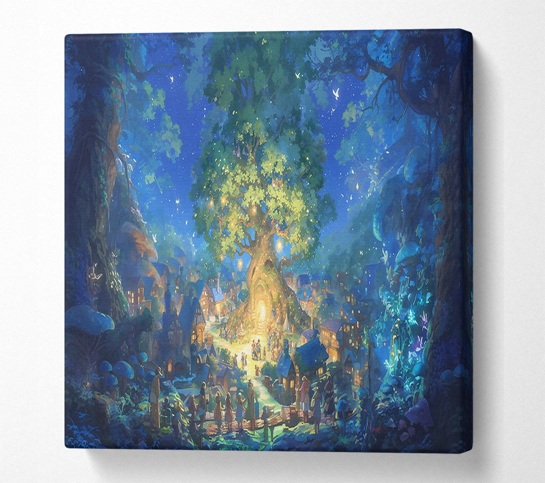  A Canvas Print of Blue Night'S Gathering Canvas Print